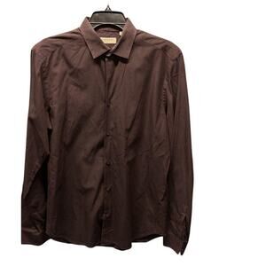Burberry London Brown Cotton Button Shirt 16-41